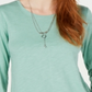 Blusa de manga comprida com gola redonda Style &amp; Co, azul, tamanho P