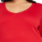 Karen Scott Top feminino plus size de algodão com decote em V, vermelho, tamanho 2XL