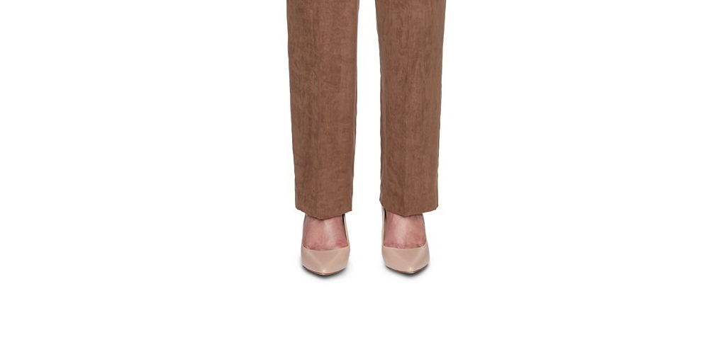 Calça social feminina Alfred Dunner WALNUT - Calça de camurça sintética Walnut - Plus Brown Tamanho 16P