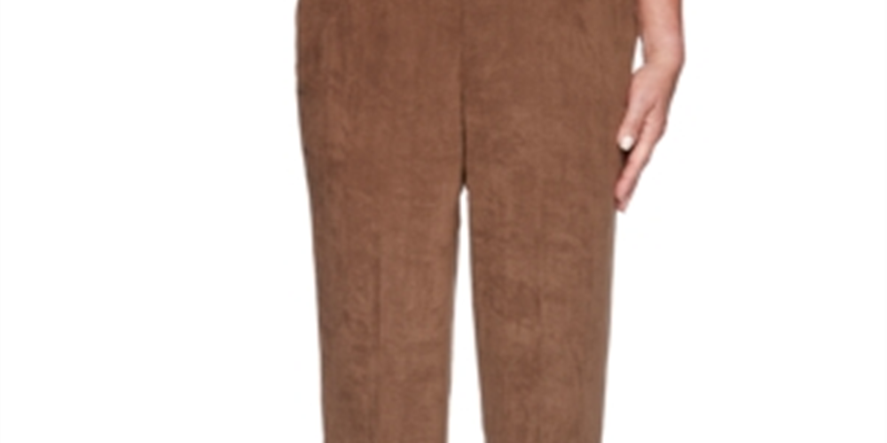 Calça social feminina Alfred Dunner WALNUT - Calça de camurça sintética Walnut - Plus Brown Tamanho 16P