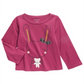 Camiseta infantil First Impressions Baby Girls Cotton Bunny &amp; Bear - Magenta Rose Purple Tamanho 12M