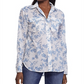 Ralph Lauren Feminino Courtenay Botão Down Top Azul Tamanho Grande