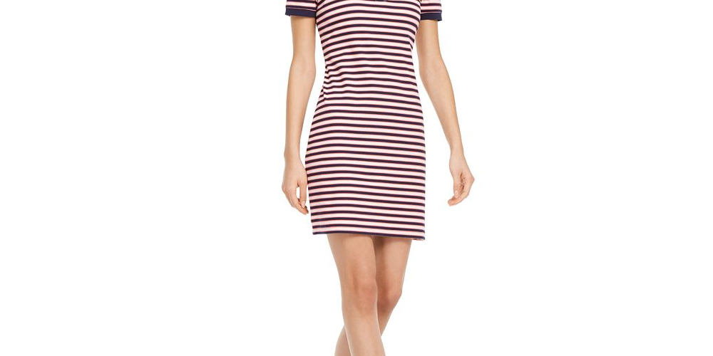 Vestido Polo Listrado Maison Jules Rosa Tamanho XS