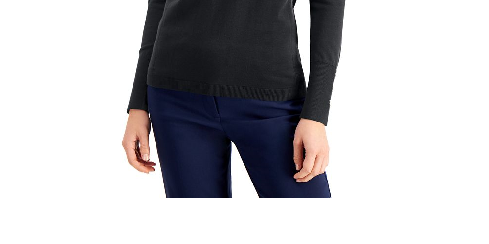 Suéter de gola alta Jm Collection marrom tamanho XL