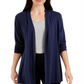 Karen Scott Petite Jersey Knit Cardigan Azul Tamanho PXL