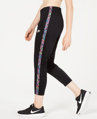 Calça Nike Sportswear Feminina Estampada Listrada Cintura Alta Preta Tamanho XS