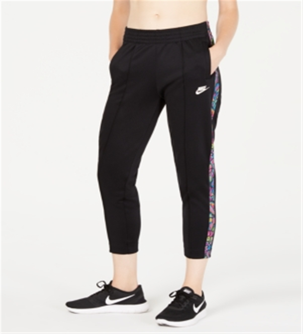 Calça Nike Sportswear Feminina Estampada Listrada Cintura Alta Preta Tamanho XS