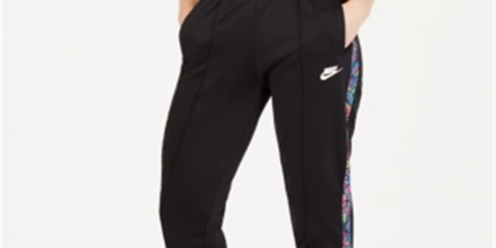Calça Nike Sportswear Feminina Estampada Listrada Cintura Alta Preta Tamanho XS