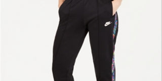 Calça Nike Sportswear Feminina Estampada Listrada Cintura Alta Preta Tamanho XS