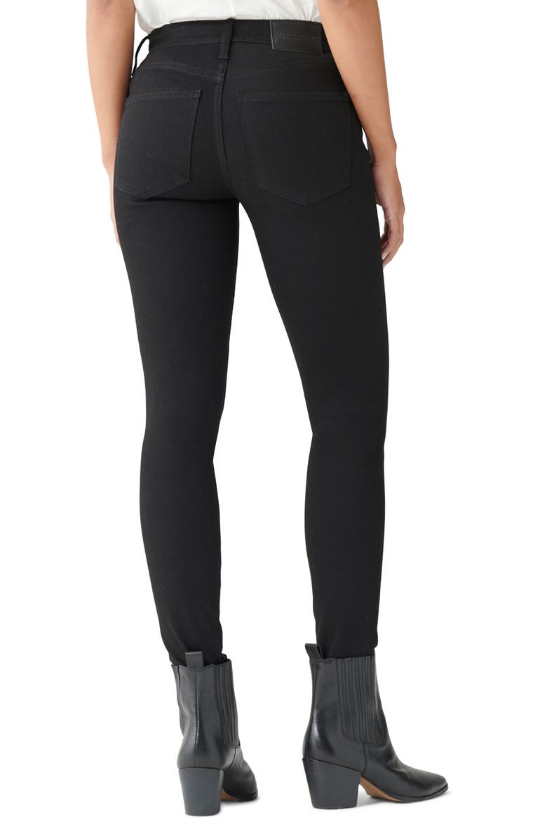 Calça jeans skinny feminina Lucky Brand Ava com botões expostos, preta, tamanho 31
