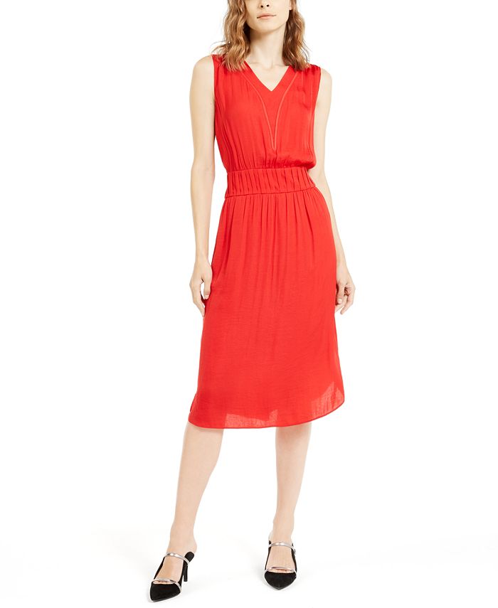 Vestido Alfani Feminino Smocked Waist Fit &amp; Flare Vermelho Tamanho PPetite XL
