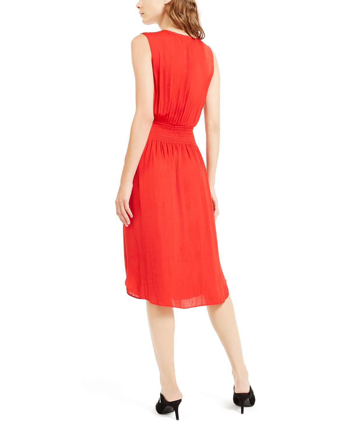 Vestido Alfani Feminino Smocked Waist Fit &amp; Flare Vermelho Tamanho PPetite XL