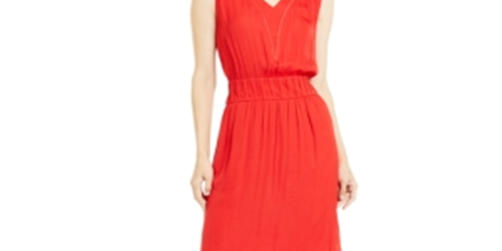 Vestido Alfani Feminino Smocked Waist Fit &amp; Flare Vermelho Tamanho PPetite XL