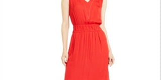 Vestido Alfani Feminino Smocked Waist Fit &amp; Flare Vermelho Tamanho PPetite XL