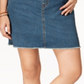 Saia-calça jeans desfiada estilo &amp; co, azul, tamanho grande