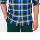 Camisa de flanela xadrez de algodão escovado e elástico masculina Club Room - marrom escuro, tamanho GG