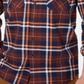 Camisa de flanela xadrez de algodão escovado e elástico masculina Club Room - marrom escuro, tamanho GG