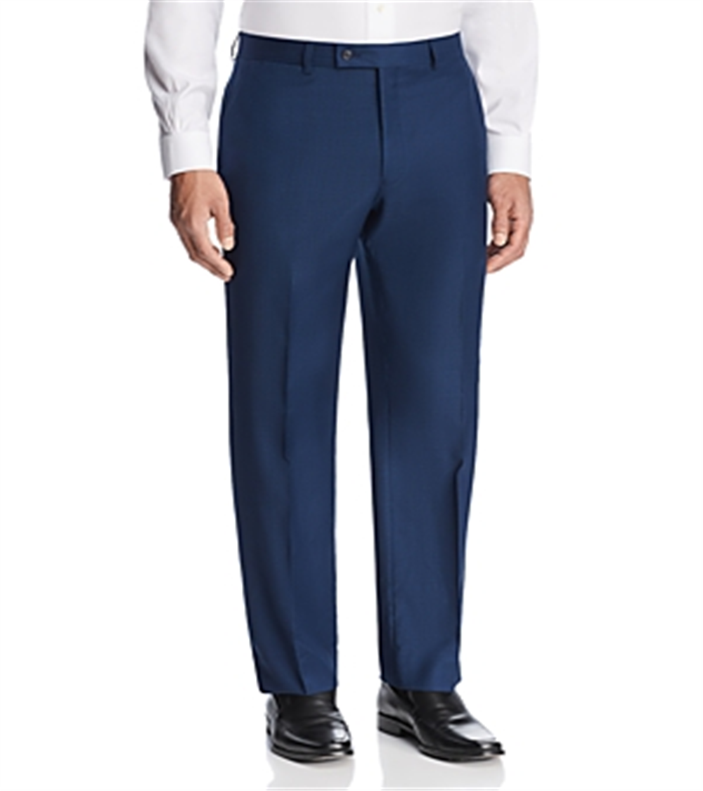 Calça de terno masculina Michael Kors texturizada lisa clássica azul tamanho 34x34