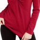 INC International Concepts Camiseta feminina com recorte liso e manga comprida com decote em V, tamanho P, vermelha