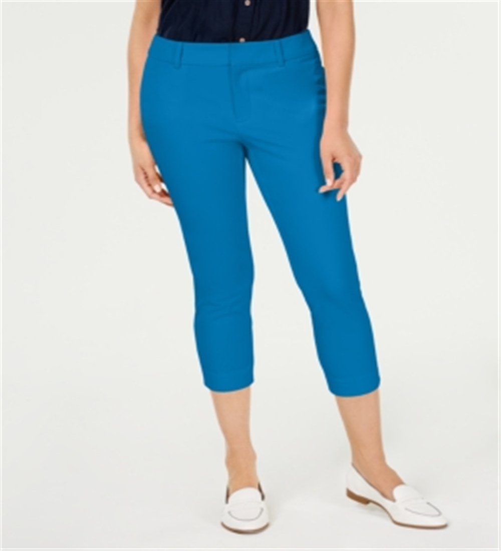 Calça curta feminina Charter Club Newport Tummy Control, azul, tamanho 12