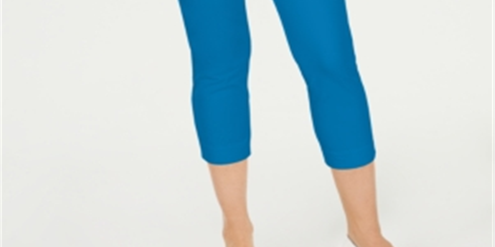 Calça curta feminina Charter Club Newport Tummy Control, azul, tamanho 12