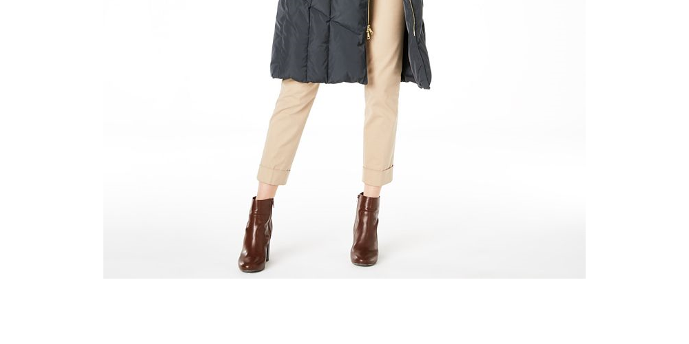 Cole Haan Anoraques e Parkas Femininos Graphite Down Fuzzy Hood Verde Tamanho 2XL