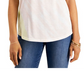 Camiseta feminina estilo &amp; co com estampa tie-dye e escape de fim de semana, branca, tamanho médio