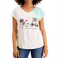 Camiseta feminina estilo &amp; co com estampa tie-dye e escape de fim de semana, branca, tamanho médio