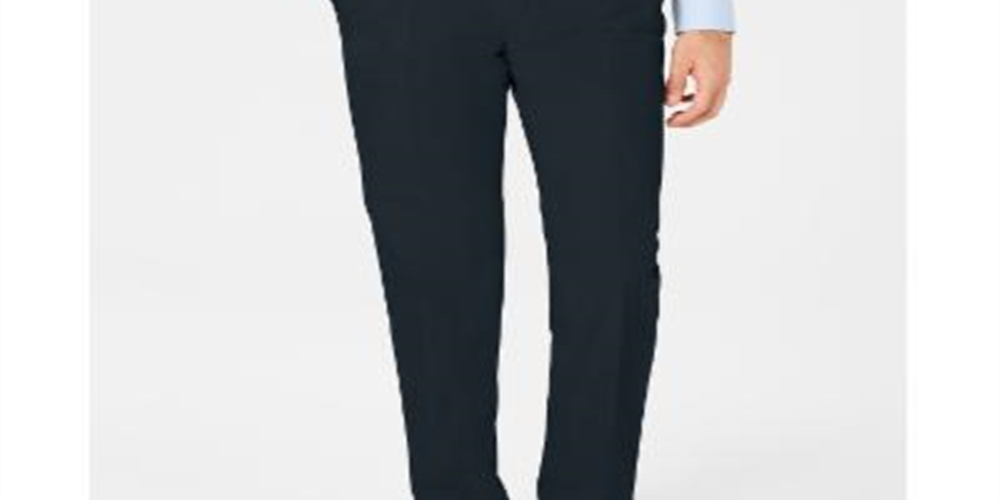 Calça Ralph Lauren Masculina Plissada Reta em Mistura de Algodão Azul Tamanho 38X30