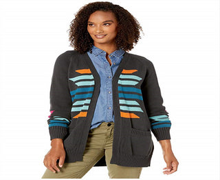 Cardigan Pendleton Feminino Cactus Bloom Cinza Tamanho P
