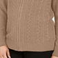 Karen Scott Cardigan Feminino de Tricô com Zíper Marrom Tamanho M