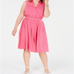 Vestido-camisa plus size feminino Charter Club com bolinhas e sem mangas - rosa, tamanho 20W