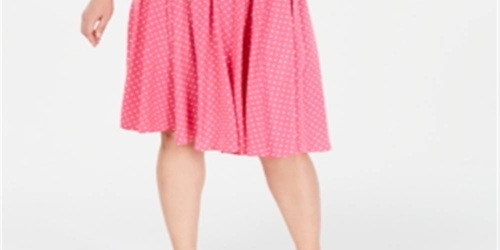 Vestido-camisa plus size feminino Charter Club com bolinhas e sem mangas - rosa, tamanho 20W