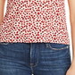 Top curto feminino Aqua com estampa floral e nó frontal, vermelho, tamanho médio