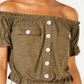 Top utilitário Planet Gold Junior Off the Shoulder, verde, tamanho grande