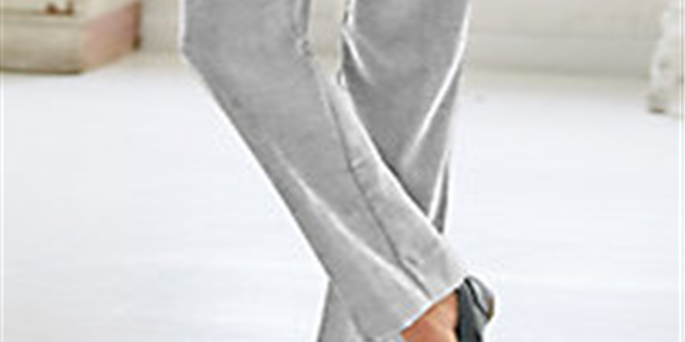 Calça de veludo cotelê feminina Alfred Dunner Plus, elegante para usar no trabalho, cinza, tamanho 18W
