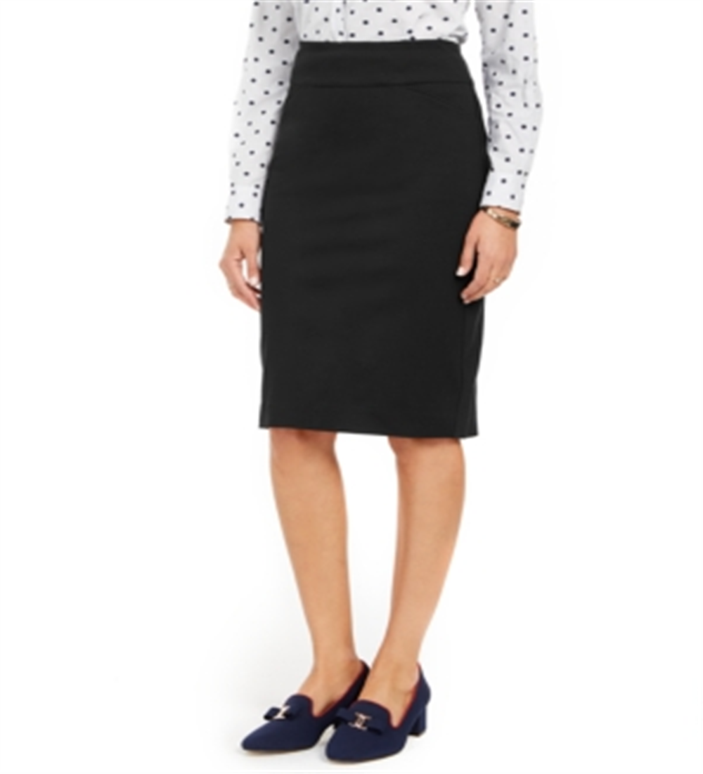 Saia lápis feminina Charter Club Ponte Knit preta tamanho 14