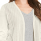 Cardigan feminino Charter Club Chevron Pointelle, branco, tamanho extragrande