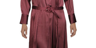 Vestido-camisa feminino Alfani com gola e cinto, vinho, tamanho 16