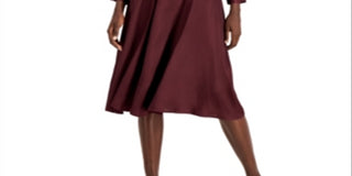 Vestido-camisa feminino Alfani com gola e cinto, vinho, tamanho 16