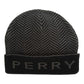 Perry Ellis Gorro Masculino Jacquard Espinha de Peixe Preto Tamanho Regular