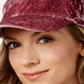 Boné de beisebol feminino INC International Concepts Crushed Velvet rosa tamanho único