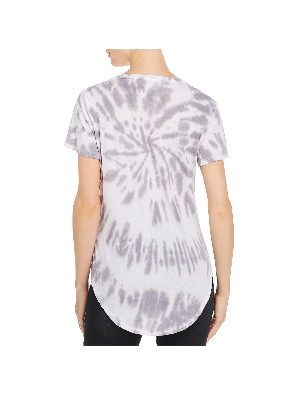 Camiseta feminina Chaser Tie Dye com gola redonda, branca, tamanho P