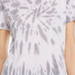 Camiseta feminina Chaser Tie Dye com gola redonda, branca, tamanho P