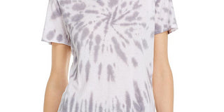 Chaser Women's T-Shirt Tie Dye Crew Neck White Size S
