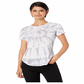 Camiseta feminina Chaser Tie Dye com gola redonda, branca, tamanho P