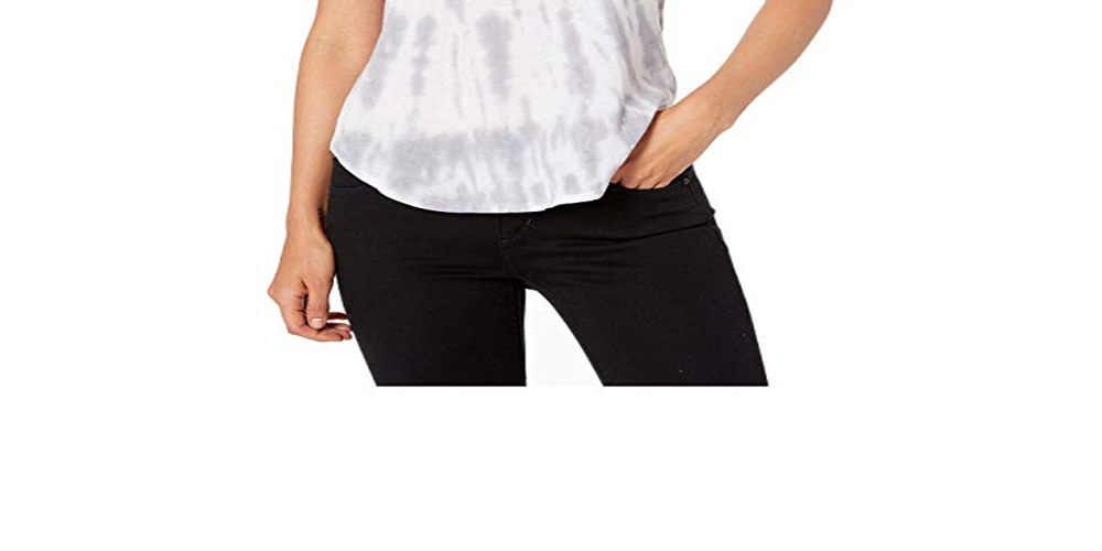 Camiseta feminina Chaser Tie Dye com gola redonda, branca, tamanho P