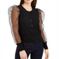 Cardigan feminino com manga trançada da INC International Concepts, preto, tamanho G