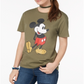 Camiseta infantil híbrida com estampa do Mickey, branca, tamanho XS