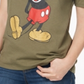 Camiseta infantil híbrida com estampa do Mickey, branca, tamanho XS